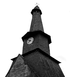 French spire church clock ancient tower