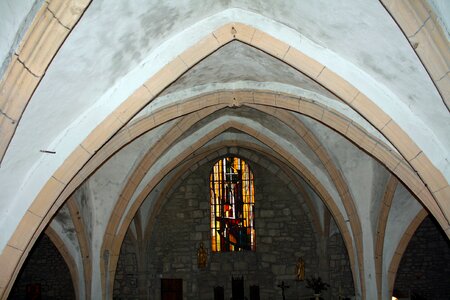 Church interior vaulted ceiling photo