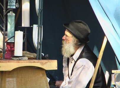 Old man salesman fair