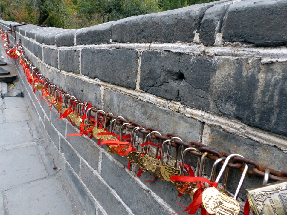 Love locks wall china