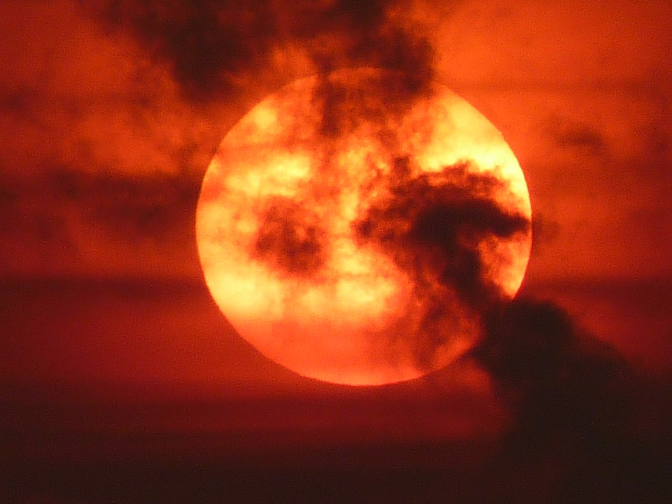 Fire sky clouds
