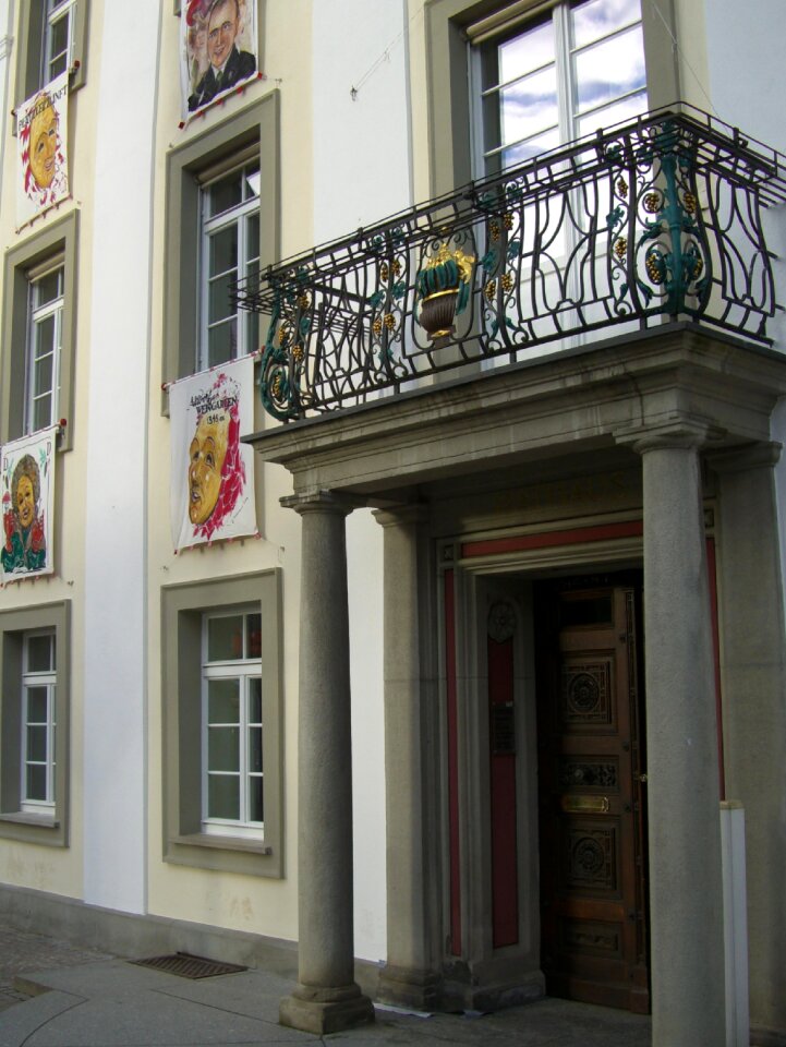 House facade balcony wrought iron