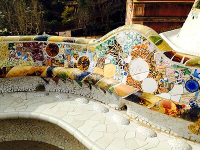 Güell park gaudí mosaics photo