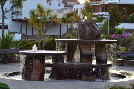 Channel islands stone fountain garden