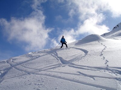 Skiing skitouren goers outdoor photo