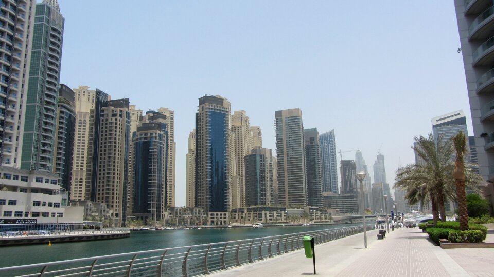 Port skyscraper beach photo