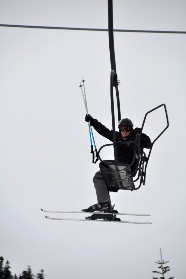 Ski lift british columbia winter