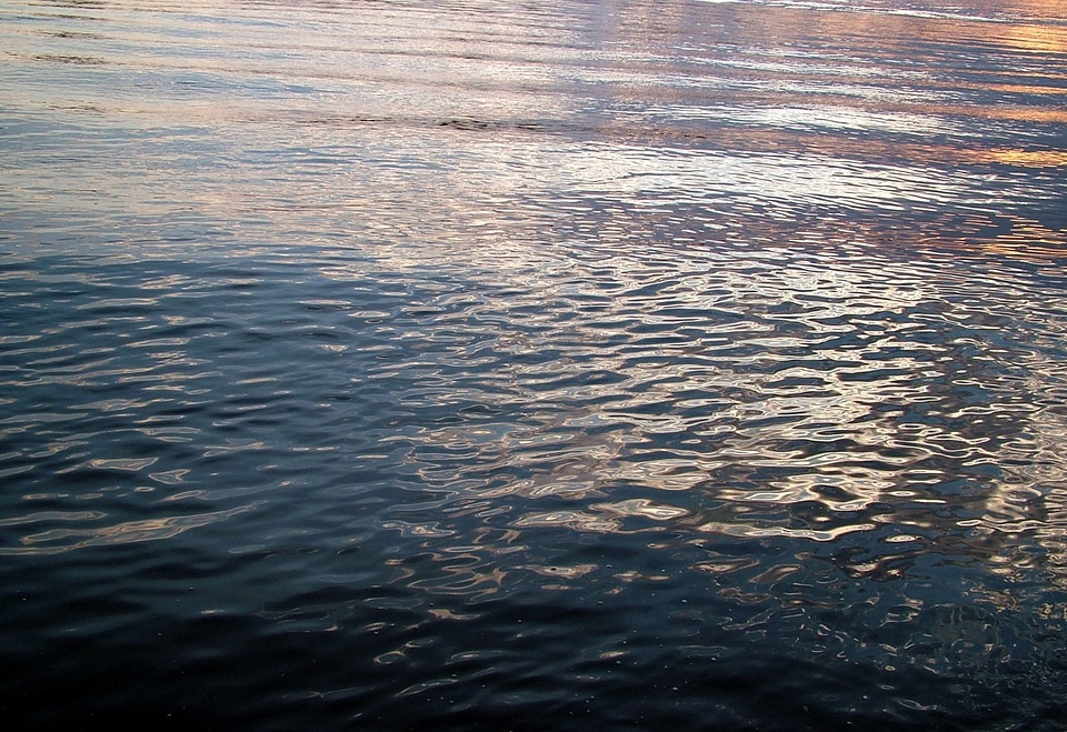 Pink sunset reflection