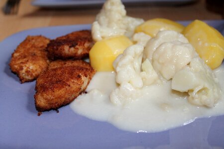 Breaded meat potatoes