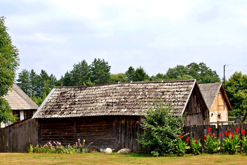 Wooden architecture village buildings