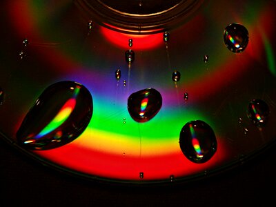 Cd drops of water colors photo