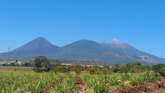 El sunza panoramic view of volcanoes izalco cerro verde and santa ana