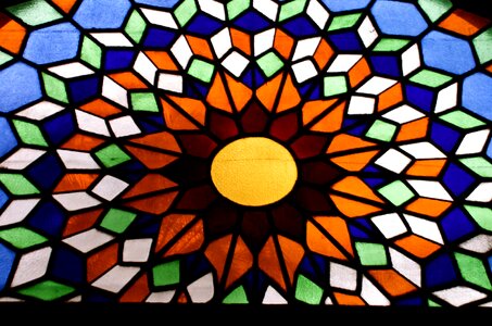 Sun mosaic stained glass