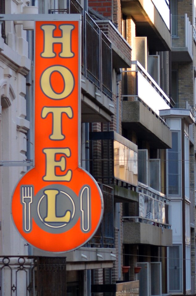 Hotel buildings advertising