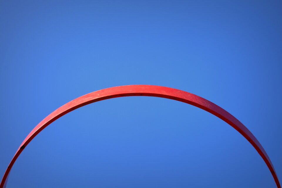 Basketball hoop red semicircle