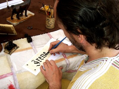 Woman sign write