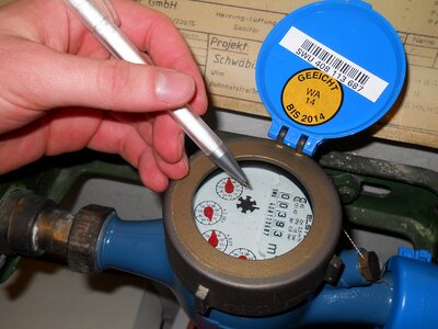 Water meter reader water retrieve water clock photo
