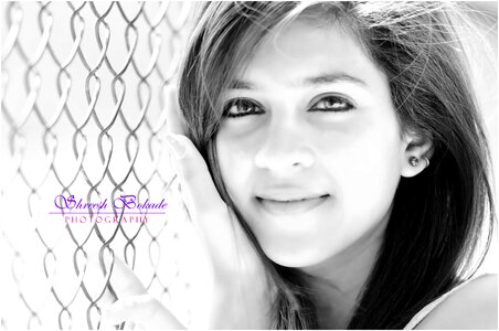 Black and white outdoors girl