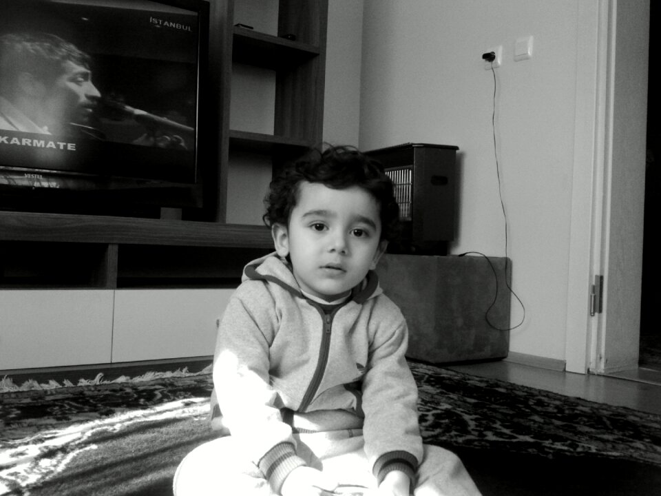 Child human black and white