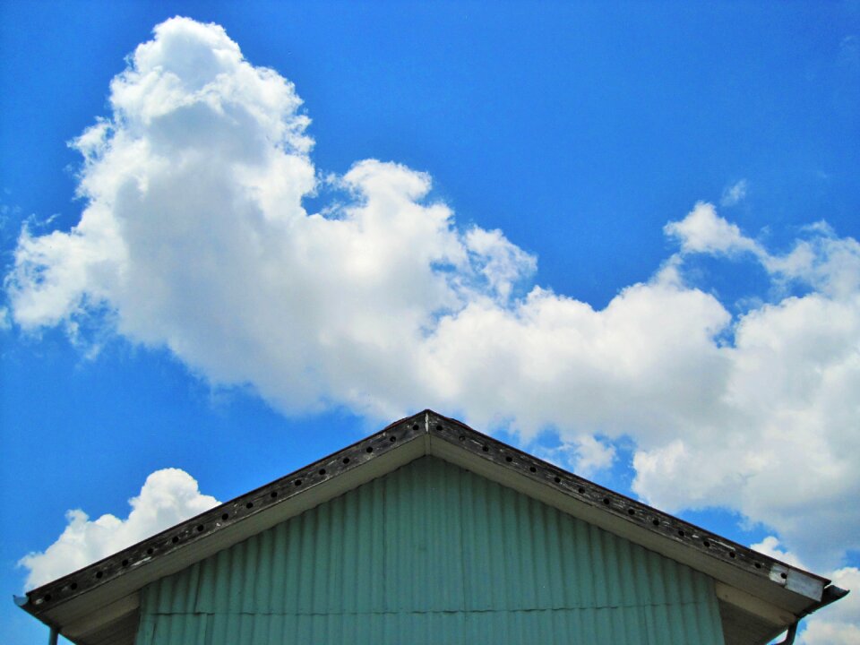 Corrugated iron sky blue