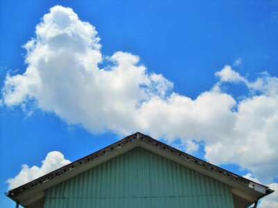 Corrugated iron sky blue