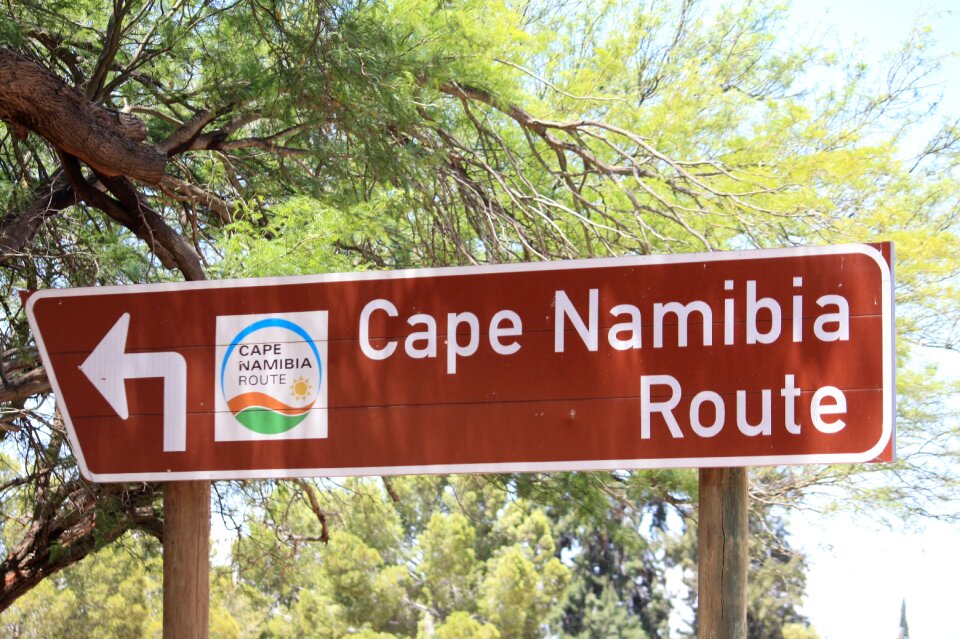 Cape namibia route south africa street sign