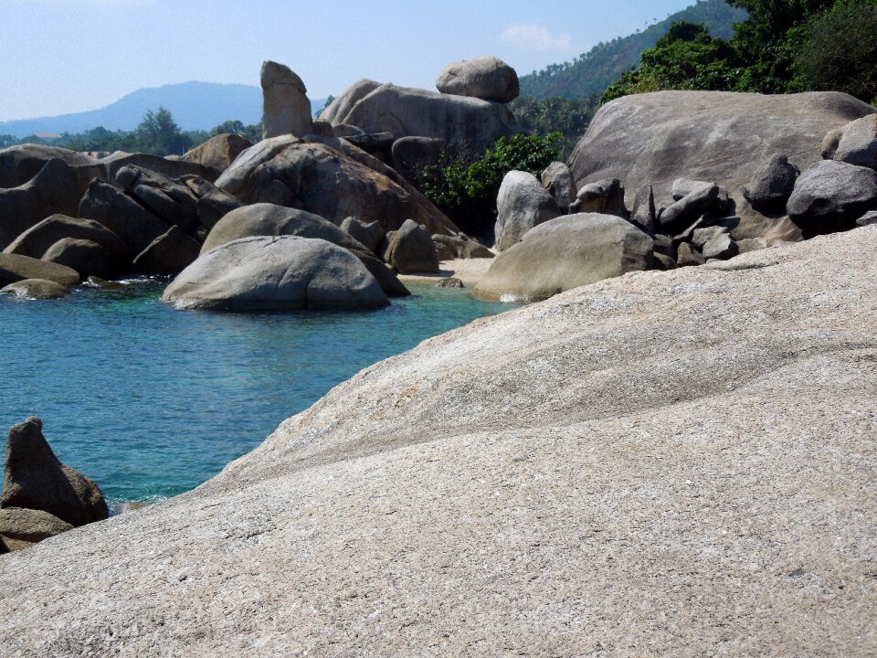 Rock coast granite blocks