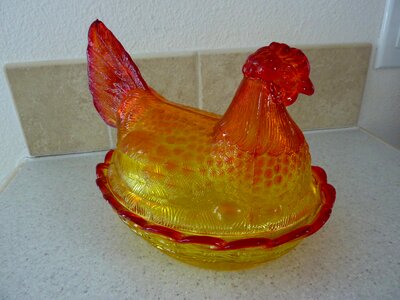 Carnival glass food dish