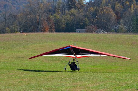 Hang glider hang tags landing