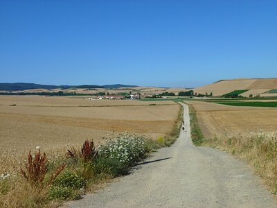 Gravel road make a pilgrimage pilgrimage