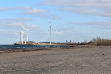 Erie lake beach wind power