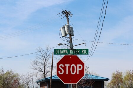 Landline street sign stop