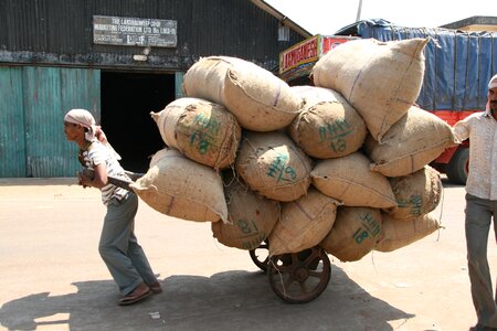 India sack barrow heavy load photo