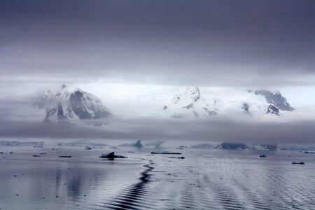 Polar region icy glacier