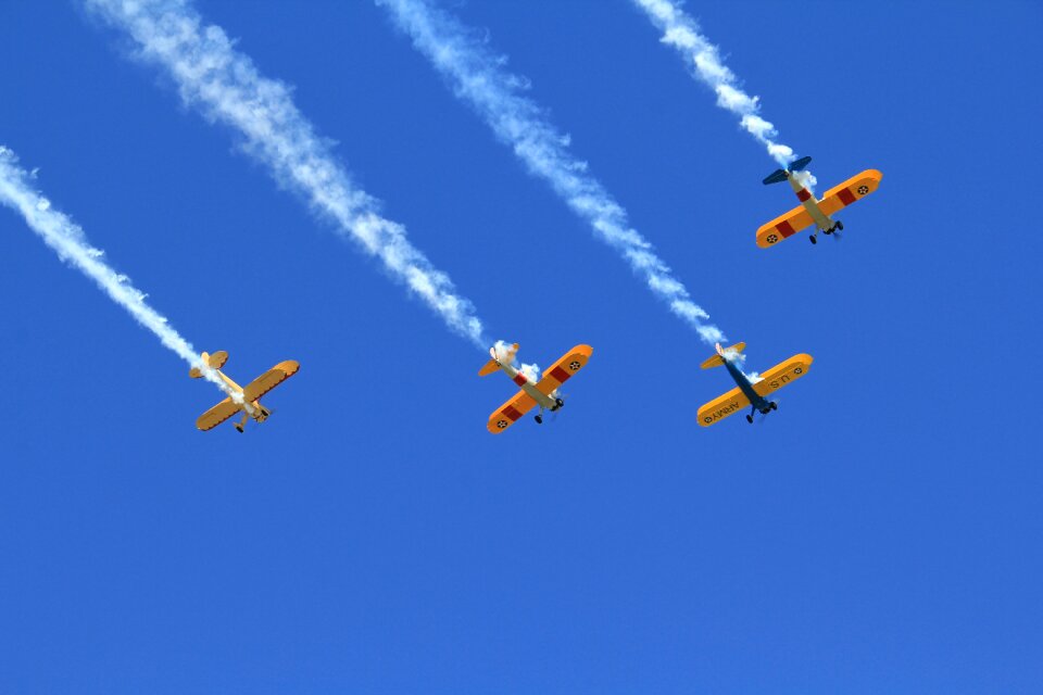 Airplane veterans day parade sky
