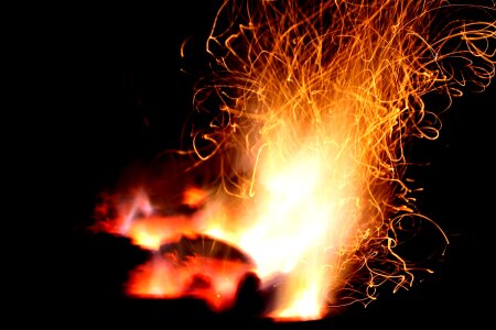Wood fire barbecue heat