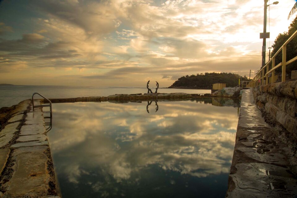 Rocks pool reflection