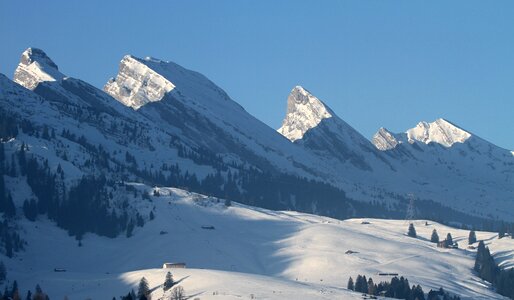 Switzerland snow rock