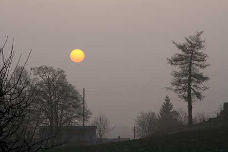 Sun landscape fog photo