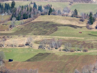 Mountainside fertilization landscape painter