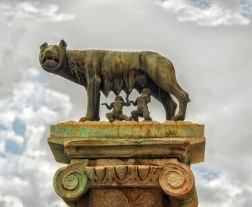 Statue sky clouds
