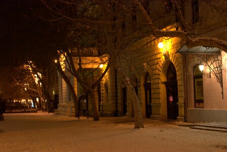 Winter in the evening street