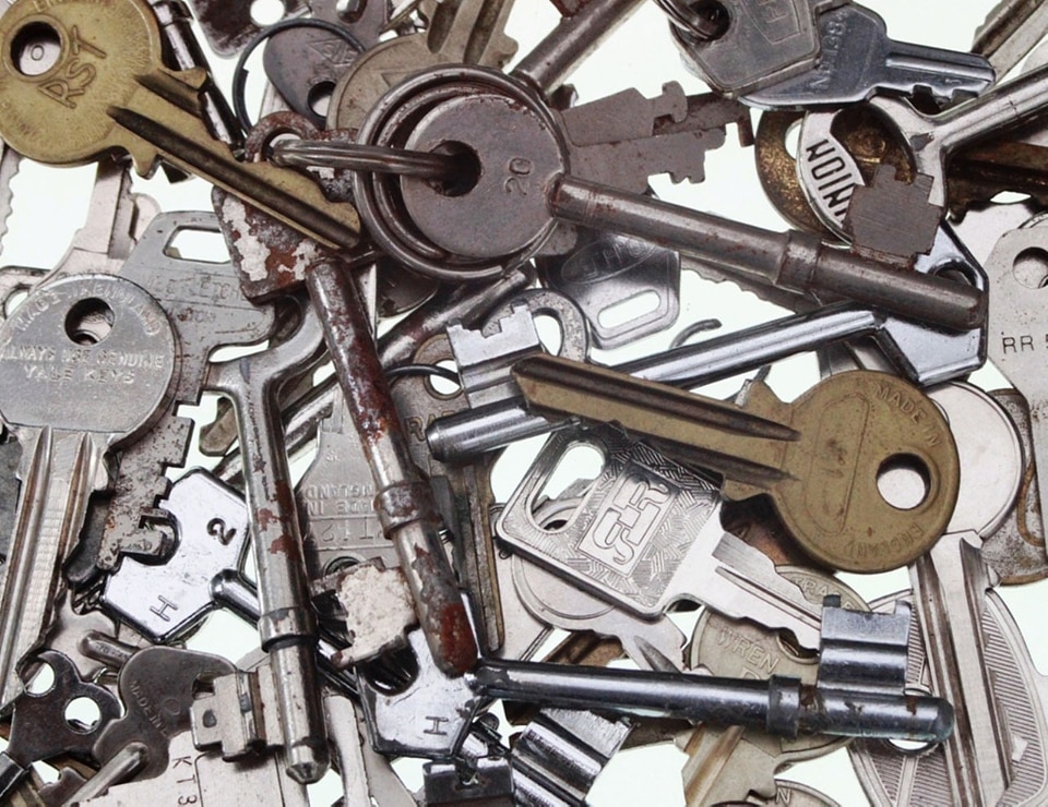 Assorted jumbled gray key