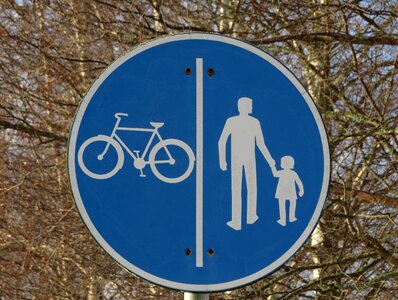 Cycle path walkway blue