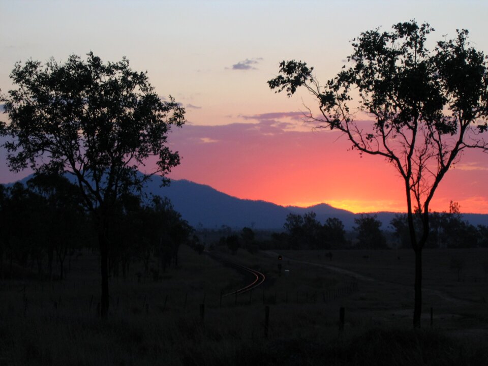 Sunset evening sky fireball