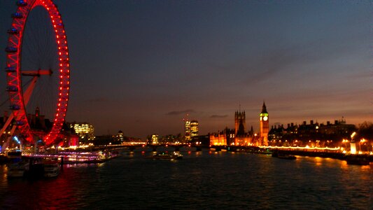 Thames river walk houses of parliament photo