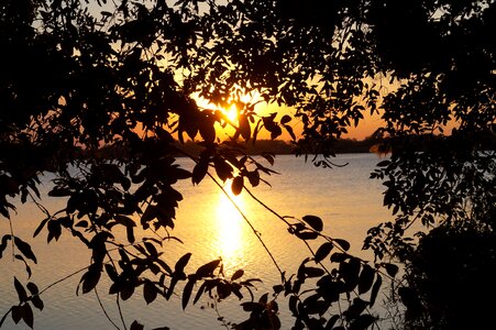 Sunset botswana guma lagoon