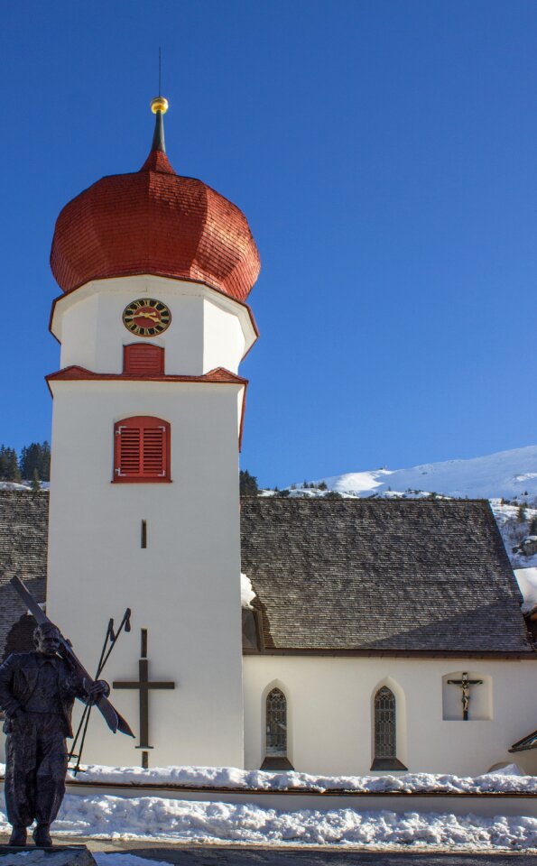 Stuben arlberg hannes schneider village church