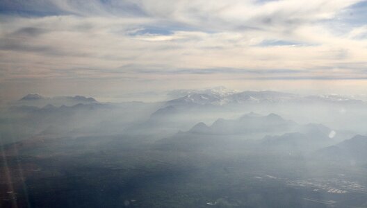 Landscape blue airplane photo