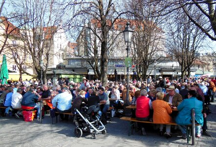 Beer garden sun viktualienmarkt